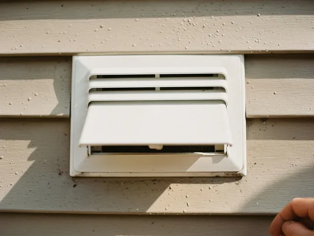 Lakeland Village Dryer Vent Cleaning technician performing professional exhaust vent cleaning at a residential property in Lakeland Village