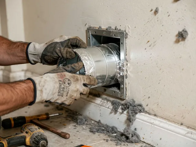 Professional dryer vent repair and installation by Lakeland Village Dryer Vent Cleaning in Lakeland Village